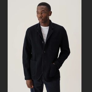 Buck Mason Felted Merino Wool Chore Coat Mens Small Shirt Jacket Navy Blue